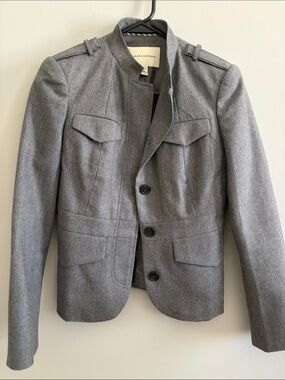 Banana Republic Gray Military-Style Wool Blend Jacket
